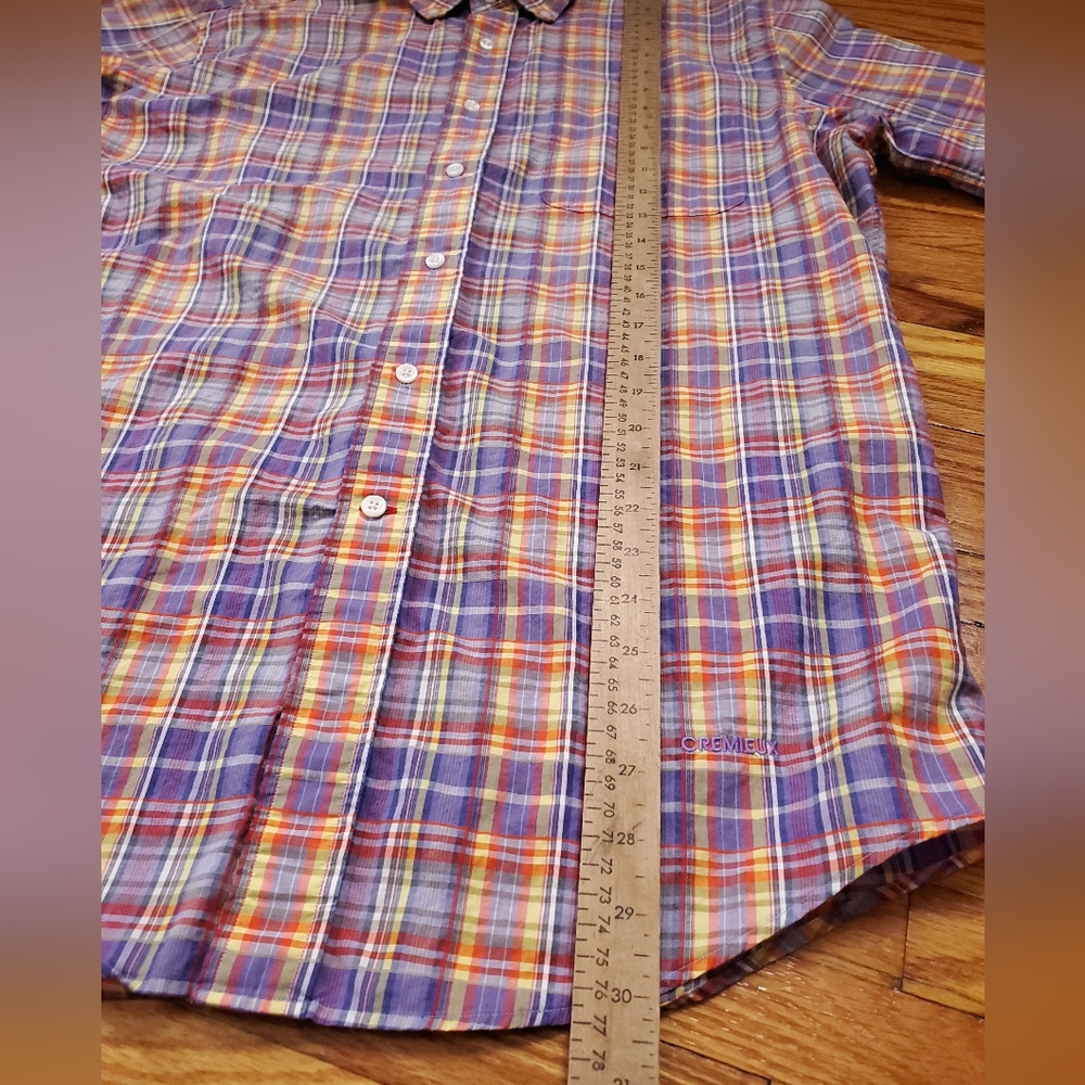 Daniel Cremieux Men's M Purple Plaid Cotton Tailored Fit Short Sleeve Shirt - Picture 11 of 11